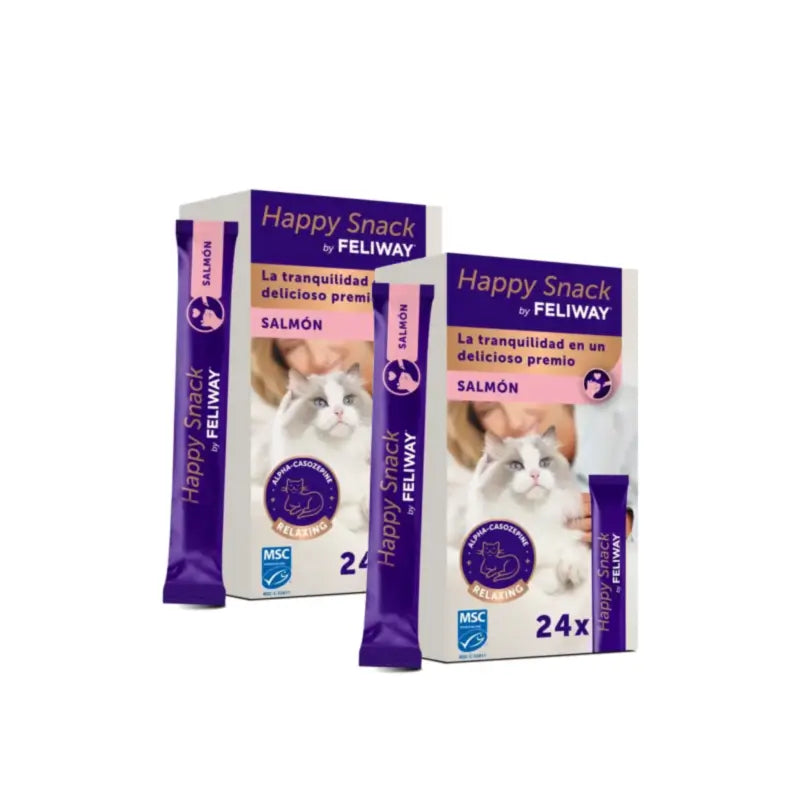 Feliway Happy Snack mit Lachsgeschmack, 2er-Pack à 24 Beutel