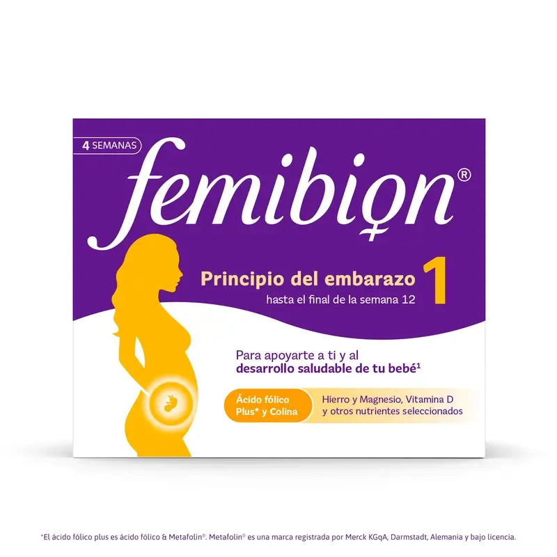 Femibion 1 Erstes Schwangerschaftsdrittel, Wochen 1-12, Folsäure Plus, 28 Tabletten