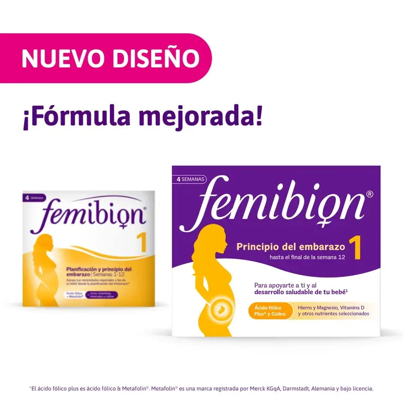 Femibion 1 Erstes Trimester der Schwangerschaft, Wochen 1-12, Folsäure Plus, 3X28 Tabletten