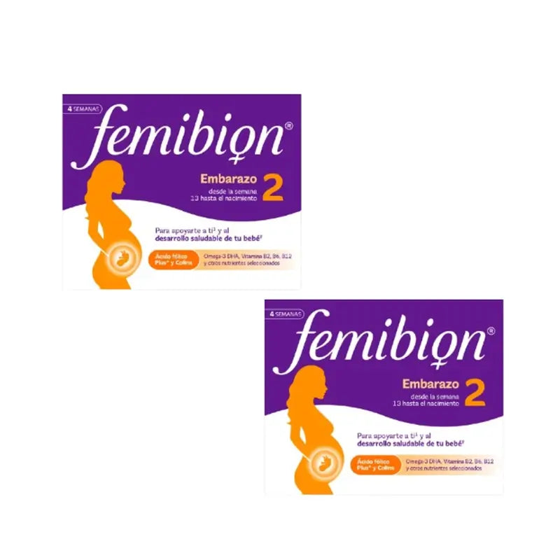 Femibion 2 Schwangerschaft mit Folsäure und Vitaminen, 2X28 Tabletten