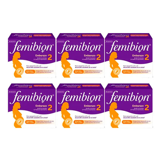 Femibion 2 Schwangerschaft mit Folsäure und Vitaminen, Packung 6 x 28 Tabletten