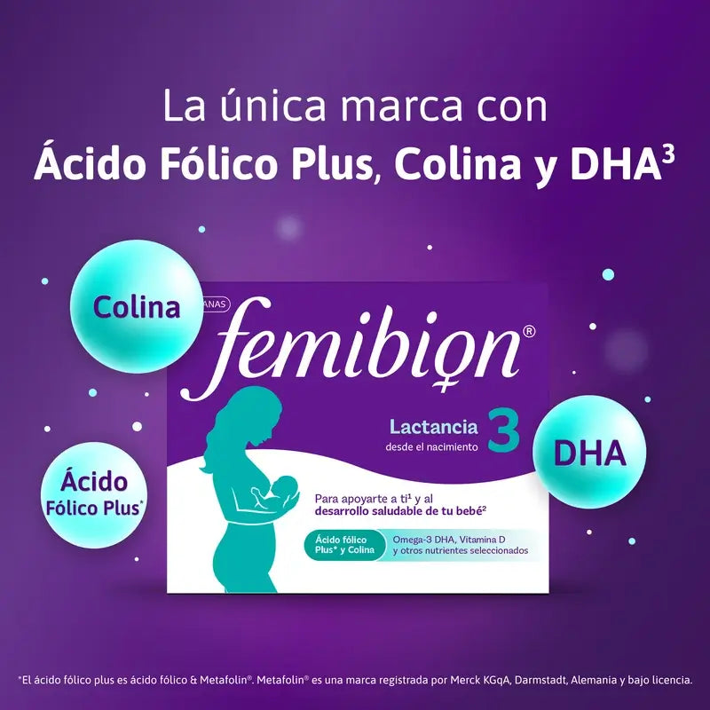 Femibion 3 Stillen-Schwangerschaft mit Folsäure und Vitaminen, 2 x 28 Tabletten