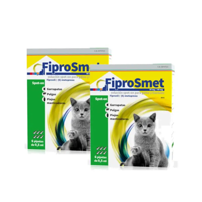 Fiprosmet für Katzen und Frettchen – Packung mit 2 x 6 Pipetten à 0,5 ml