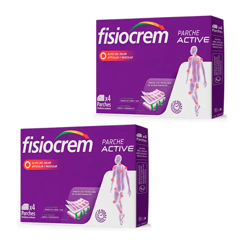 Fisiocrem Aktiv-Pflaster, Packung 2 x 4 Pflaster 7X9,5Cm