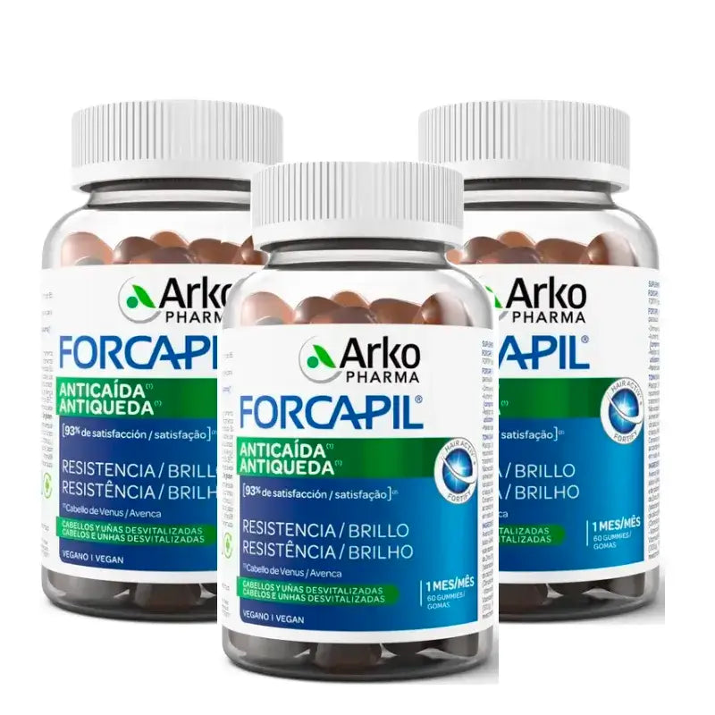 Arkopharma Forcapil Anti-Haarausfall, Packung 3 x 60 Gummibonbons