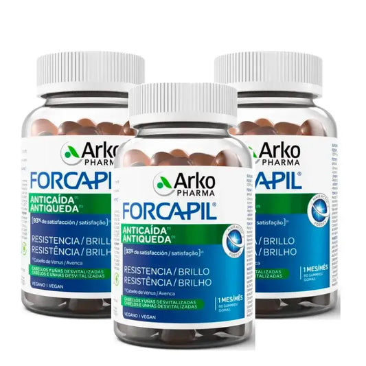 Arkopharma Forcapil Anti-Haarausfall, Packung 3 x 60 Gummibonbons