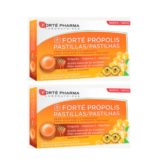 Forté Pharma Duplo Forté Propolis Honig Lutschtabletten, 2 x 24 Lutschtabletten