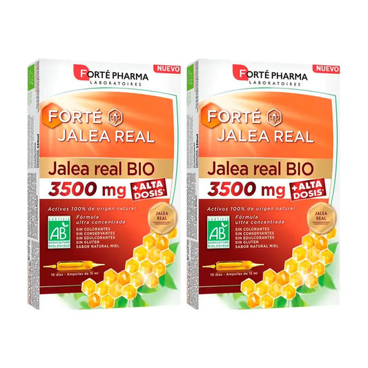 Forté Pharma Duplo Gelée Royale Bio 3500 Mg, 2 x 10 Fläschchen