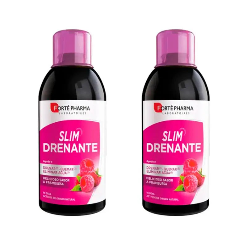 Forté Pharma Duplo Slim Entwässerung Himbeere, 2 x 500 ml