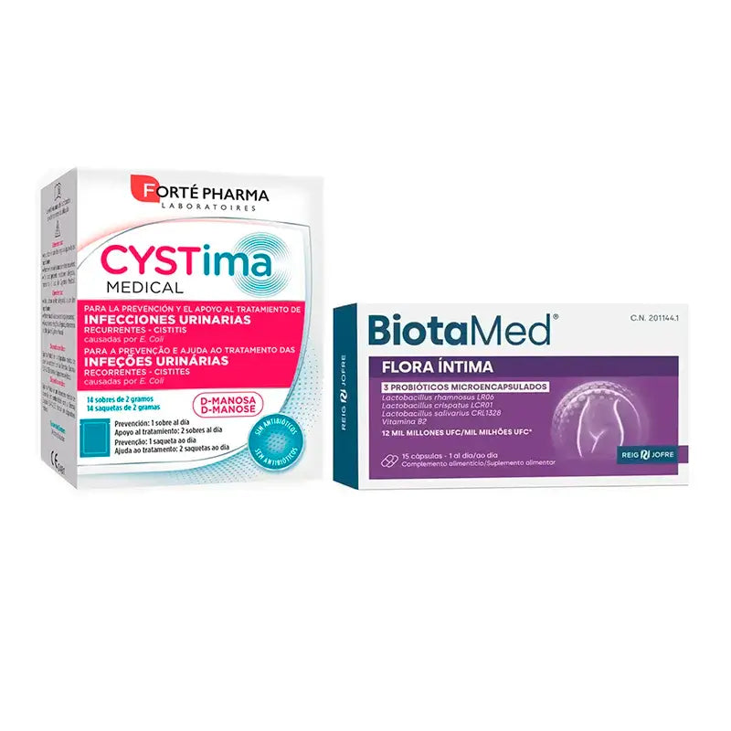 Forté Pharma Intim Pack Cystima Medical 14 Beutel + Biotamed Flora Intima, 15 Kapseln