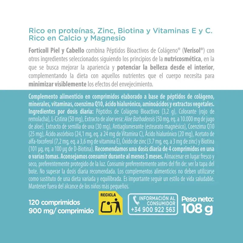 Forticoll Bioactive Collagen Haut und Haar 120 Tabletten