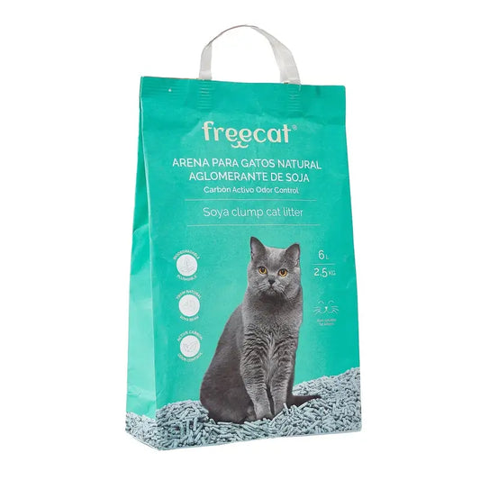 Freedog Natürliches Klump-Katzenstreu Soja-Kohle, 6 Liter