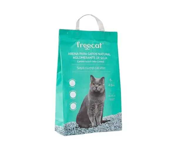 Freedog Natürliches Klump-Katzenstreu Soja-Kohle, 6 Liter