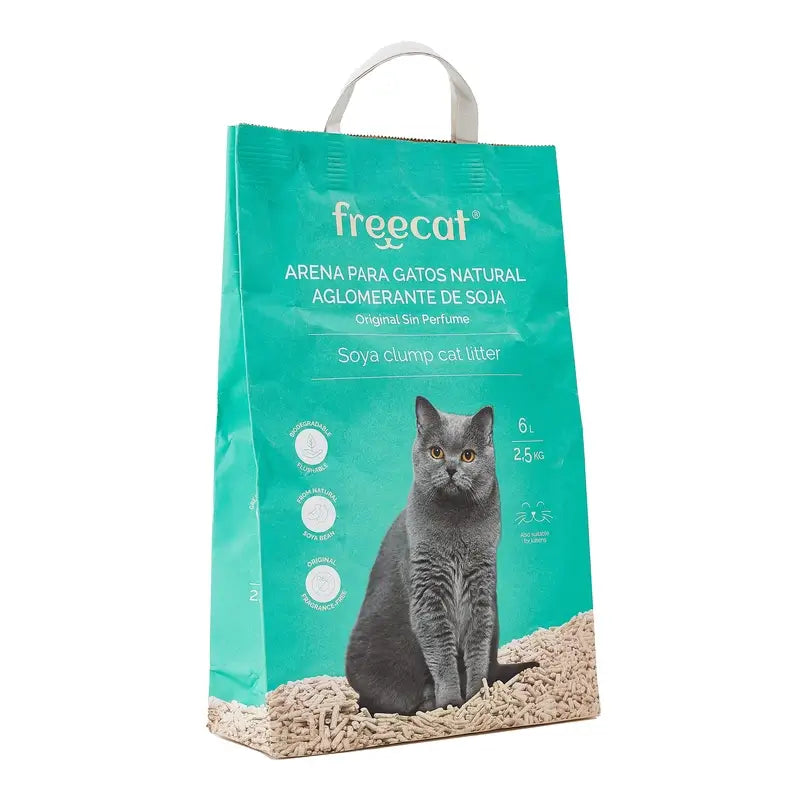 Freedog Natural Klumpendes Katzenstreu Soja Original, 6 Liter