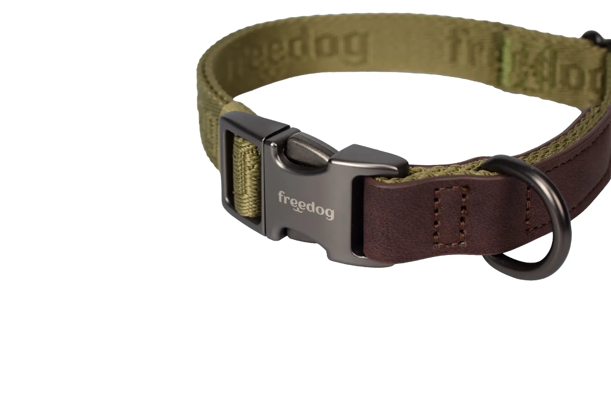 Freedog Halsband Linum Green Forest Recycled, 20 mm, 35/52 cm