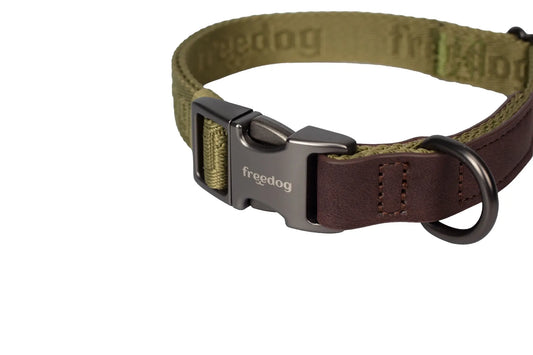 Freedog Halsband Linum Green Forest Recycled, 20 mm, 35/52 cm