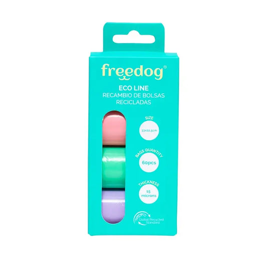 Freedog Eco Nachfüllbeutel 15 Beutel/Rolle Pastellfarben