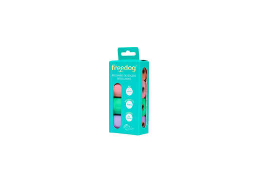 Freedog Eco Nachfüllbeutel 15 Beutel/Rolle Pastellfarben
