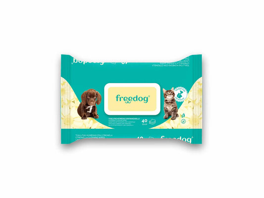 Freedog feuchtigkeitsspendende Tücher Kamille Gd 40 Ud 28 X 18Cm