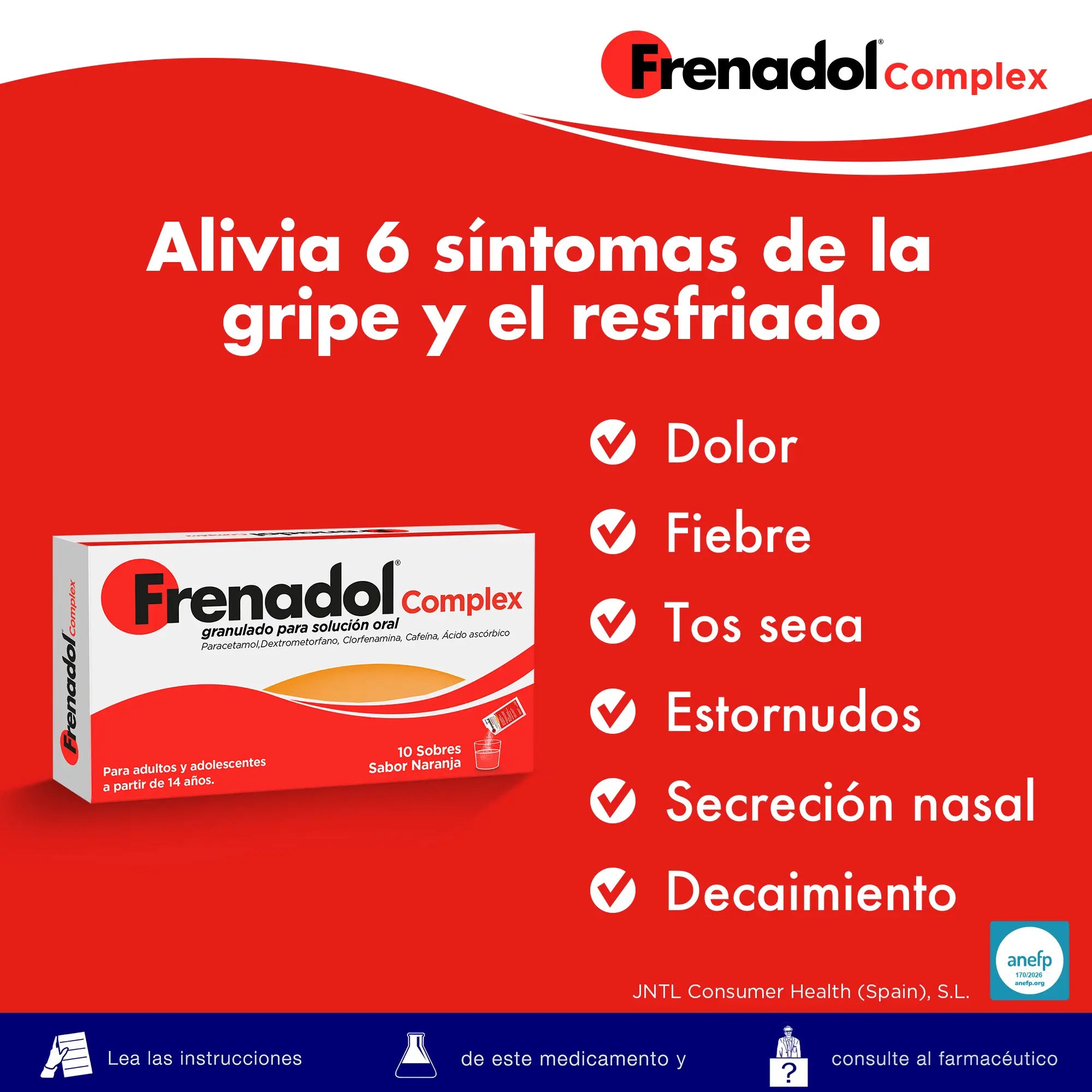 FRENADOL® Grippe-Linderungs-Komplex, zum Einnehmen, 10 Sachets