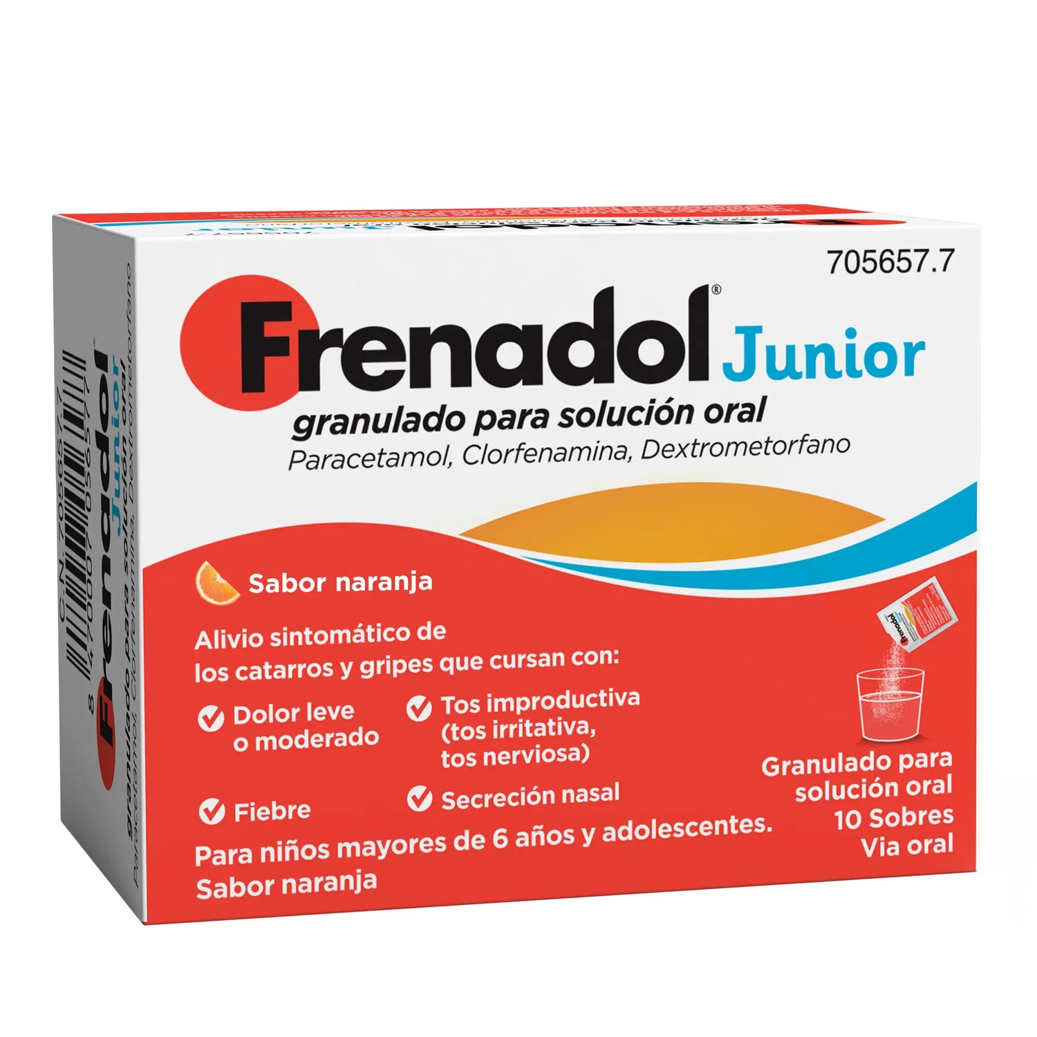 Frenadol Junior Grippe-Hilfe für Kinder, Orangengeschmack, zum Einnehmen, 10 Beutel