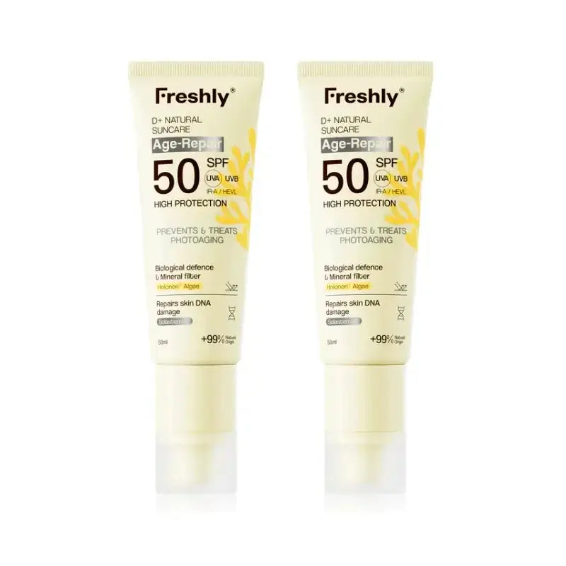 Freshly D+ Natural Suncare Age-Repair Spf50, Packung 2 x 50 ml