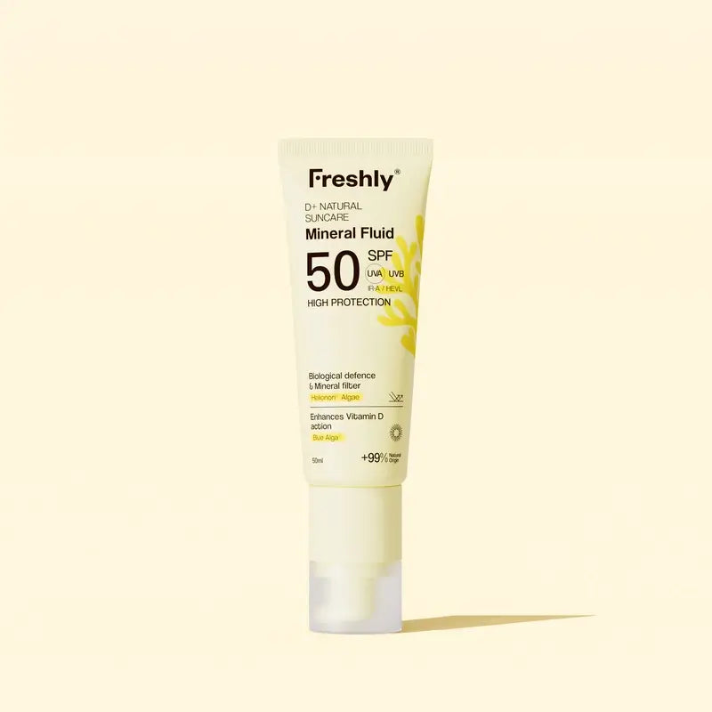 Freshly D+ Natürliche Sonnenpflege Mineral Fluid Spf50, 50 ml