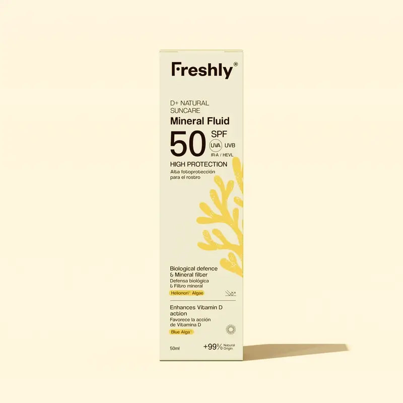 Freshly D+ Natürliche Sonnenpflege Mineral Fluid Spf50, 50 ml