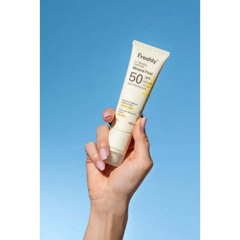 Freshly D+ Natürliche Sonnenpflege Mineral Fluid Spf50, 50 ml