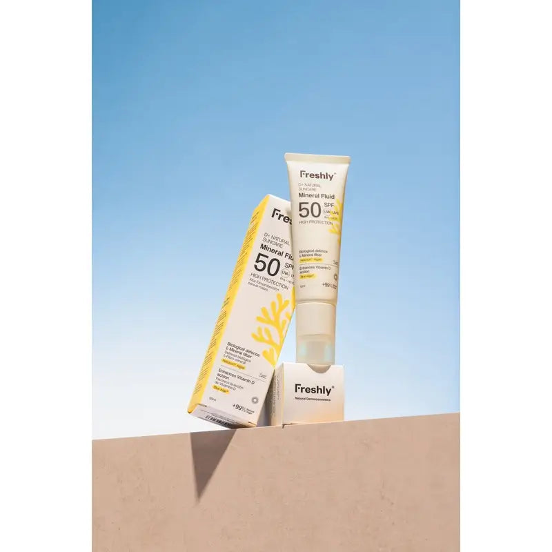 Freshly D+ Natürliche Sonnenpflege Mineral Fluid Spf50, 50 ml