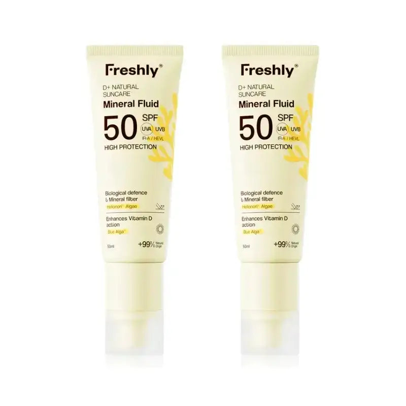 Freshly D+ Natural Suncare Mineral Fluid Spf50, Packung 2 x 50 ml