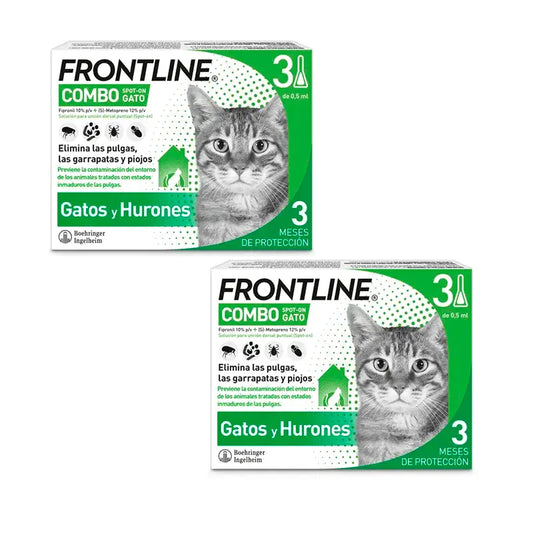 Frontline Combo Katzen & Frettchen, Packung 2 x 3 Pipetten x 0,5 ml