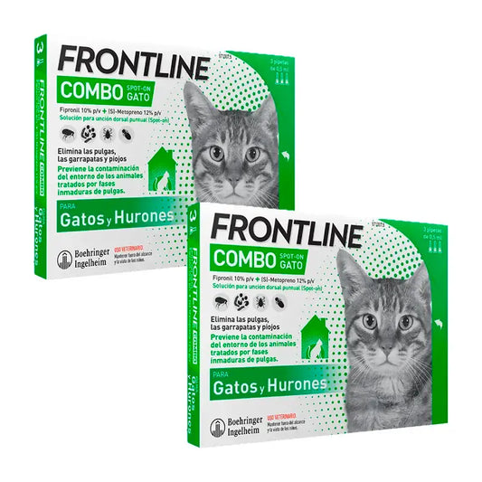 Frontline Combo Katzen und Frettchen Spot On, Packung 2 x 6 Pipetten x 0,5 ml