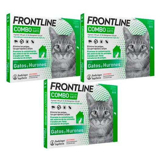 Frontline Combo Katzen & Frettchen Spot On, Packung 3 x 6 Pipetten x 0,5 ml