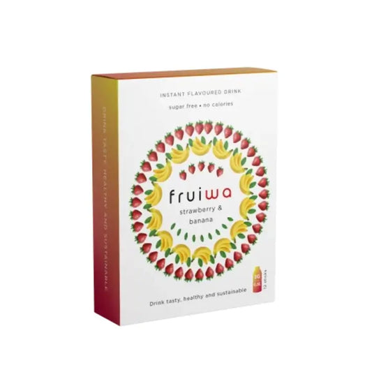 Fruiwa Erdbeere & Banane Instant-Getränkepulver mit Vitamin C und Süßstoff , 36 Gramm