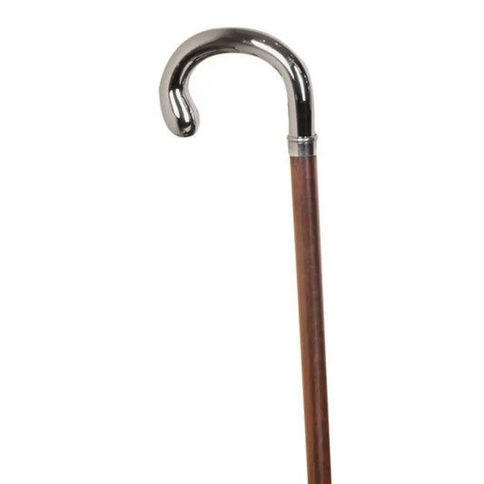 Garcia 1880 Gehstock Buche Braun Vernickelt Faust, 22 Mm mit Gummi