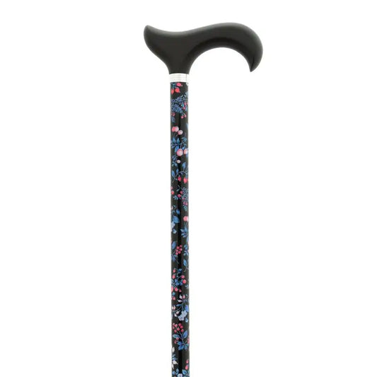 García 1880 Muletilla Extensible Schwarze Blumen Schwarze Holzfaust Schwarz