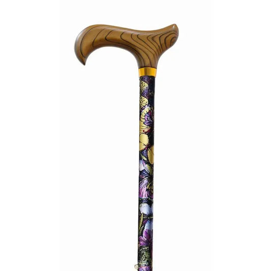 García 1880 Ausziehbare Krücke, Schmetterlinge, P Holz