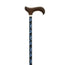 García 1880 Muletilla ausziehbar, schwarz, geschätzt blaue Blumen, Holz P