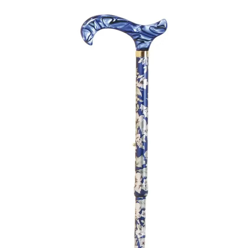 García 1880 Blau Folding Krücke mit Blumen Faust Methacrylat Blau