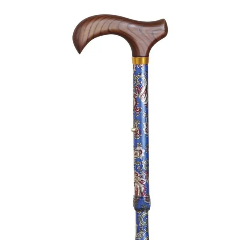 Garcia 1880 Folding Crutch Folding Crutch gestempelt Kaschmir blau Holzmanschette