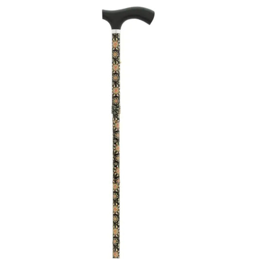 García 1880 Muletilla Plegable Plegable Blumen Faust aus Holz Schwarz