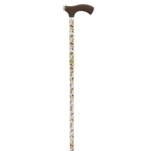 Garcia 1880 Faltbare Soft-Touch-Faustkrücke Braun, Grüne Blumen