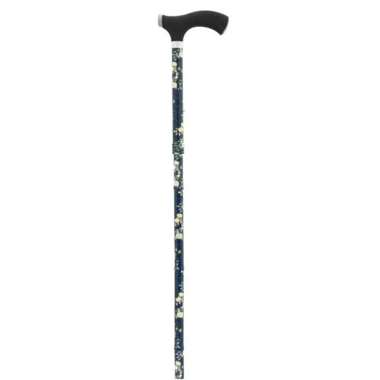 Garcia 1880 Faltbare Soft-Touch-Faustkrücke Schwarz, Blaue Blumen