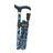 Garcia 1880 Folding Krücke Slim Blau Blumen faltbar Soft Touch Manschette
