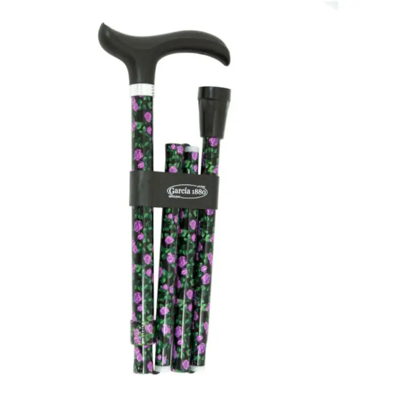 Garcia 1880 Folding Krücke Slim Blumen Soft Touch Manschette