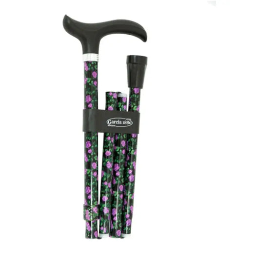 Garcia 1880 Folding Krücke Slim Blumen Soft Touch Manschette