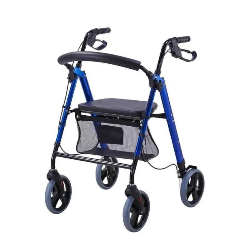 Garcia 1880 Aluminium-Rollator mit höhenverstellbarem Sitz (blau)