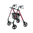 Garcia 1880 Aluminium-Rollator mit höhenverstellbarem Sitz (rot)