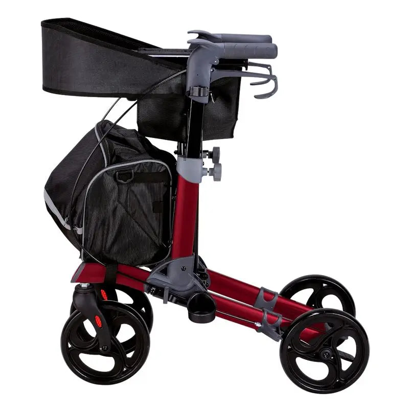 Garcia 1880 Folding Aluminium Rollator mit Bremsen New Style (Rot)